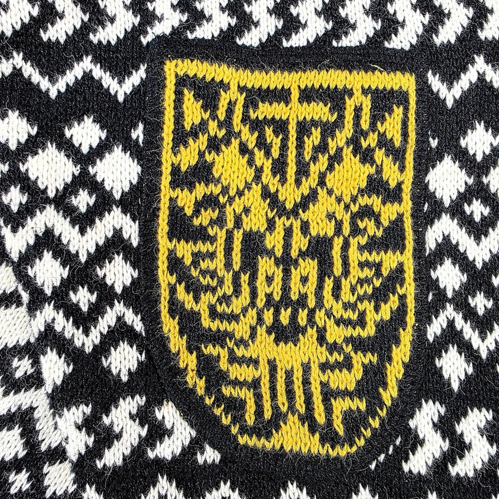 Statement Artwear Pasta Knit Cardigan Women’s Medium Fair Isle Patchwork